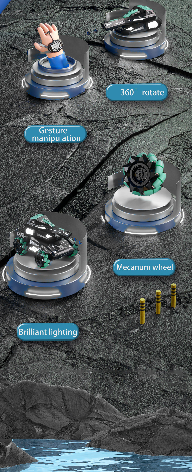 跨境RC遥控装甲特技水弹坦克厂家直供战车模型儿童玩具遥控车批发详情8