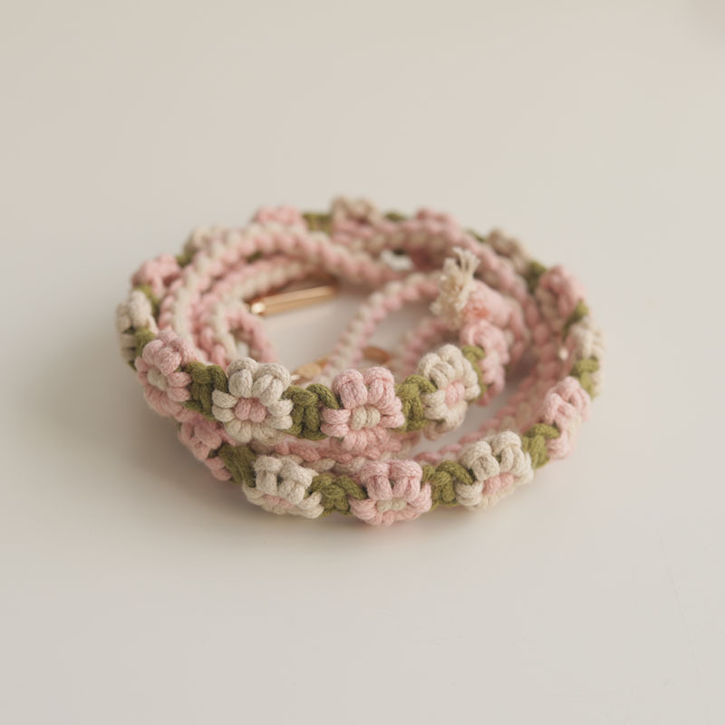 可调节手机挂绳编织相机背带 ins高颜值雏菊花朵斜挎挂脖手机挂链详情30