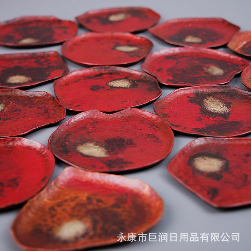 Red pure copper coasters with coasters pic 2
