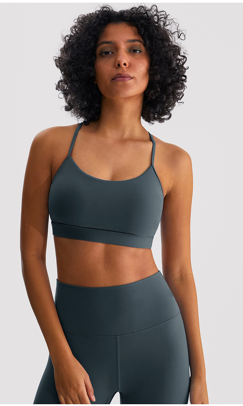 INFLACHI运动内衣女裸感磨毛舒适吸湿排汗瑜伽服吊带健身美背文胸详情26