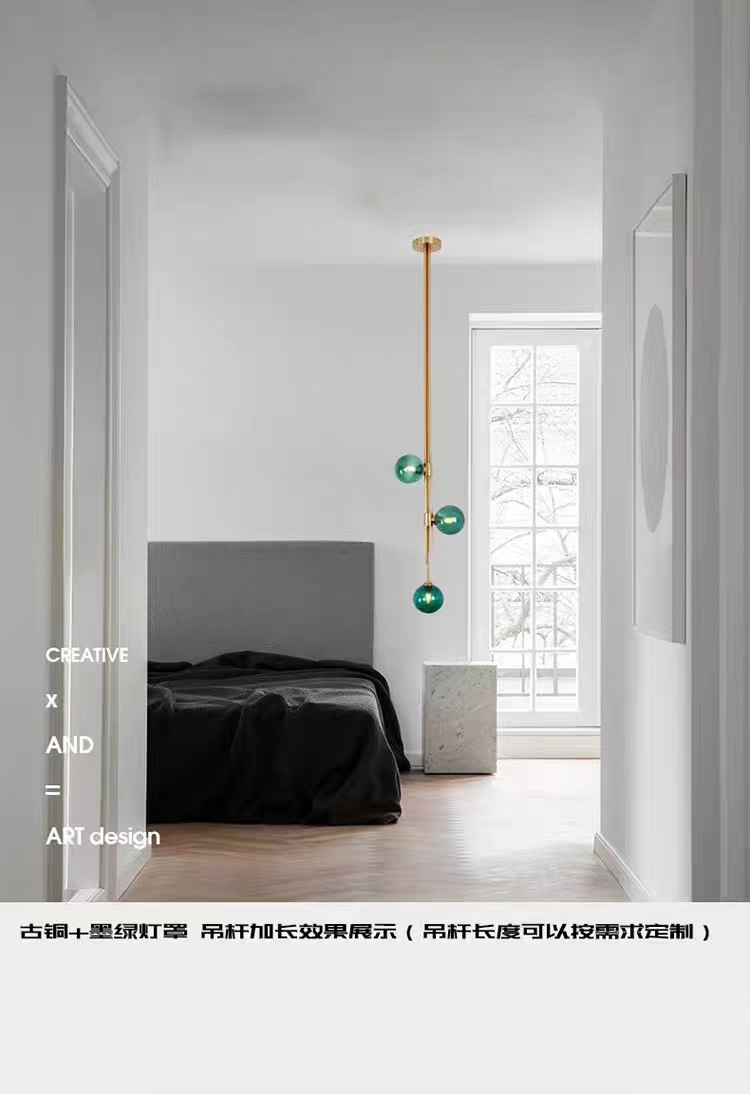 New modern light luxury Nordic creative bedroom bedside chandelier, simple and individual living room model room chandelier, full-house manufacturer pic 25