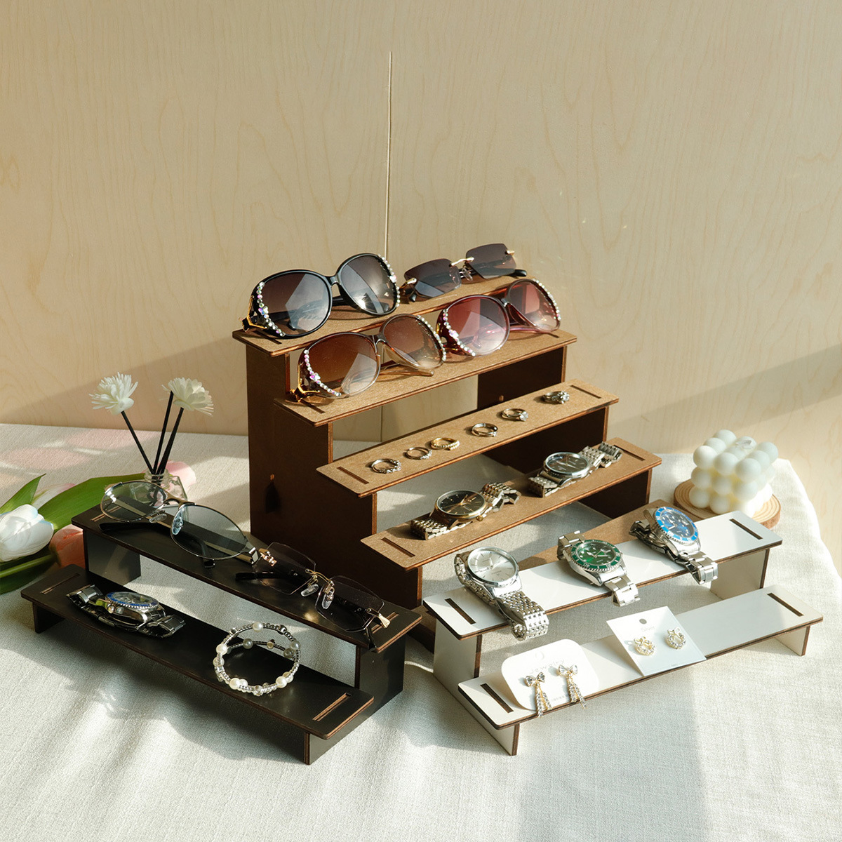 展示直播公仔架2-5层展示架小摆件收纳桌面置物架手办陈列阶梯架详情6