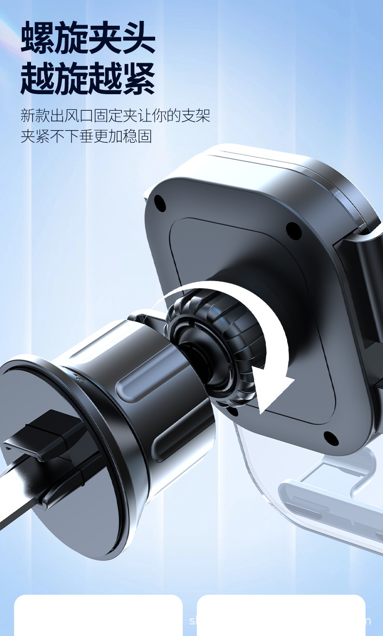 New car-mounted pull-down air outlet mobile phone stand, touch automatic locking frame, horizontal screen cross-border navigation support frame pic 12