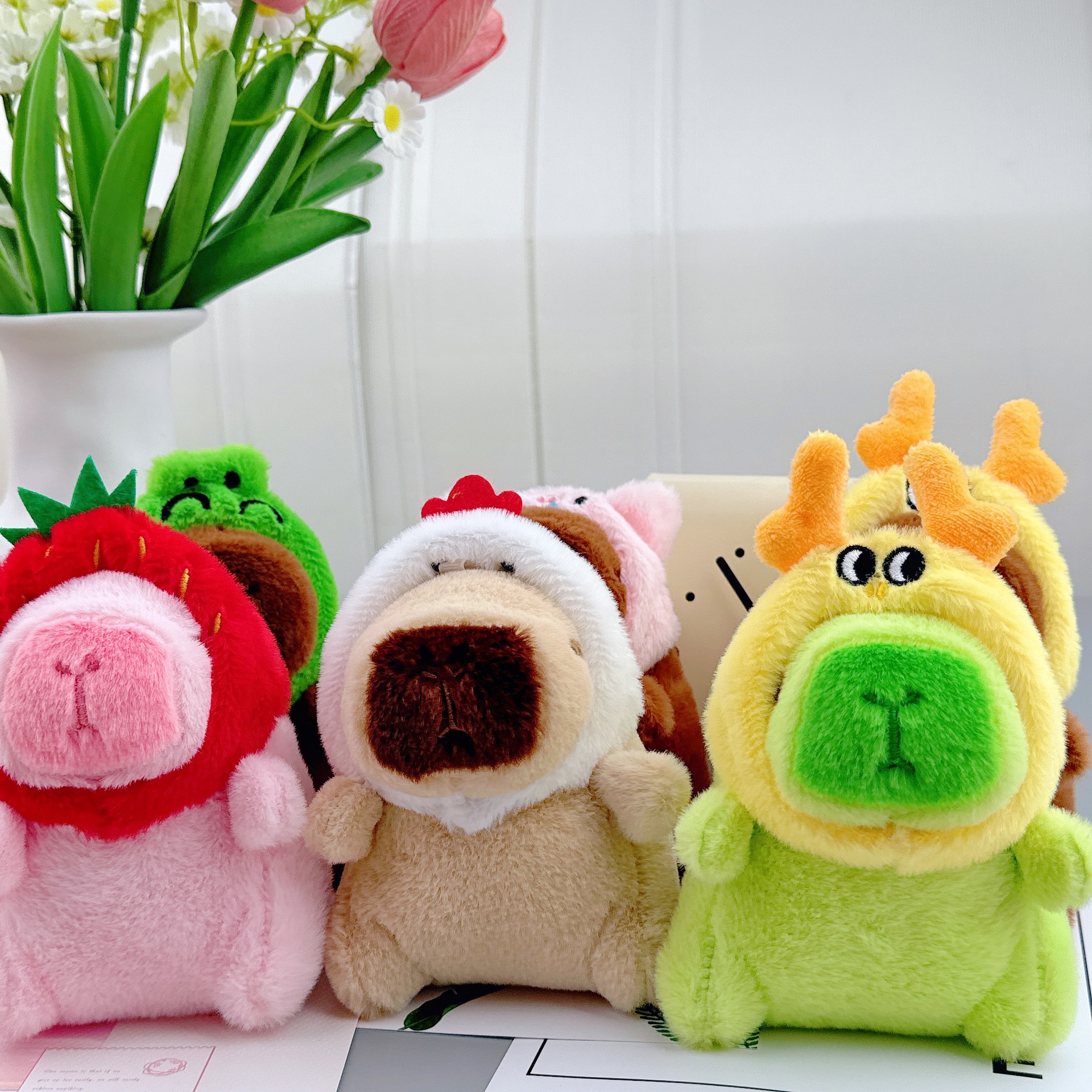 爆款水豚毛绒玩偶钥匙扣水豚鼠挂饰挂件抓娃娃机公仔玩具礼品详情8