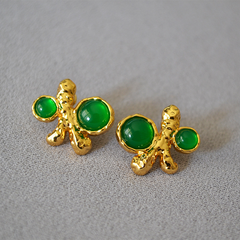 新春彩蛋清仓特价回馈欧美复古小众设计黄铜镀金个性气质耳钉耳饰详情23