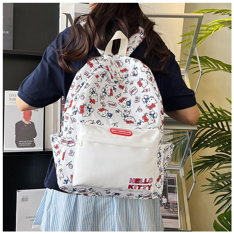 New cross-border cartoon printed schoolbag for junior high school girls, 2024 new high-appearance-level trendy casual backpack pic 15