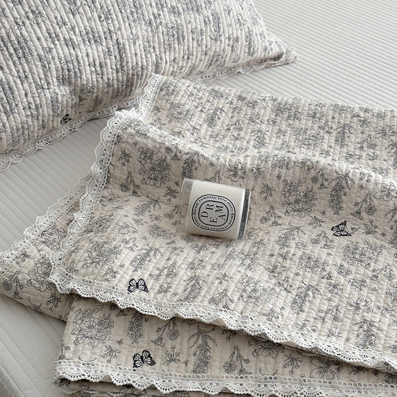Lisa series, a three-piece set of all-cotton high-temperature sand-washed cotton bed cover, is skin-friendly, breathable and suitable for all seasons pic 23