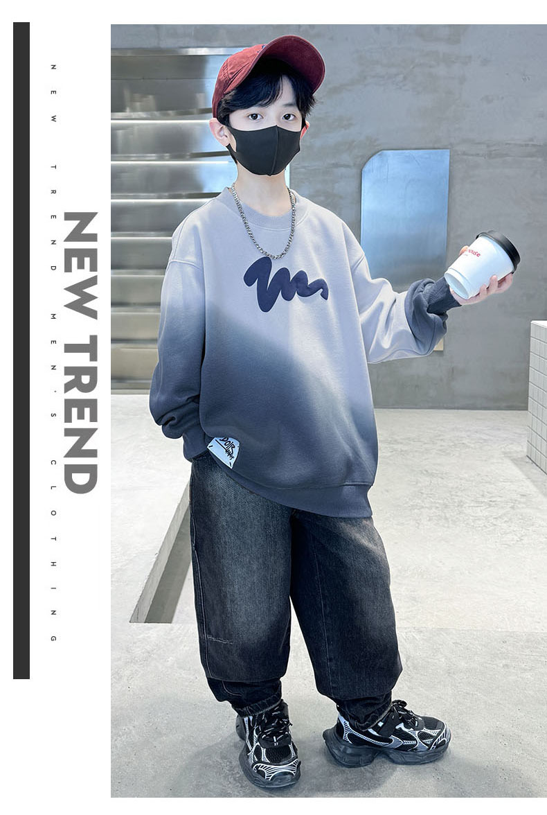 男童卫衣长袖秋装扎染新款字母印花学生帅气中大童春秋季上衣男孩详情10