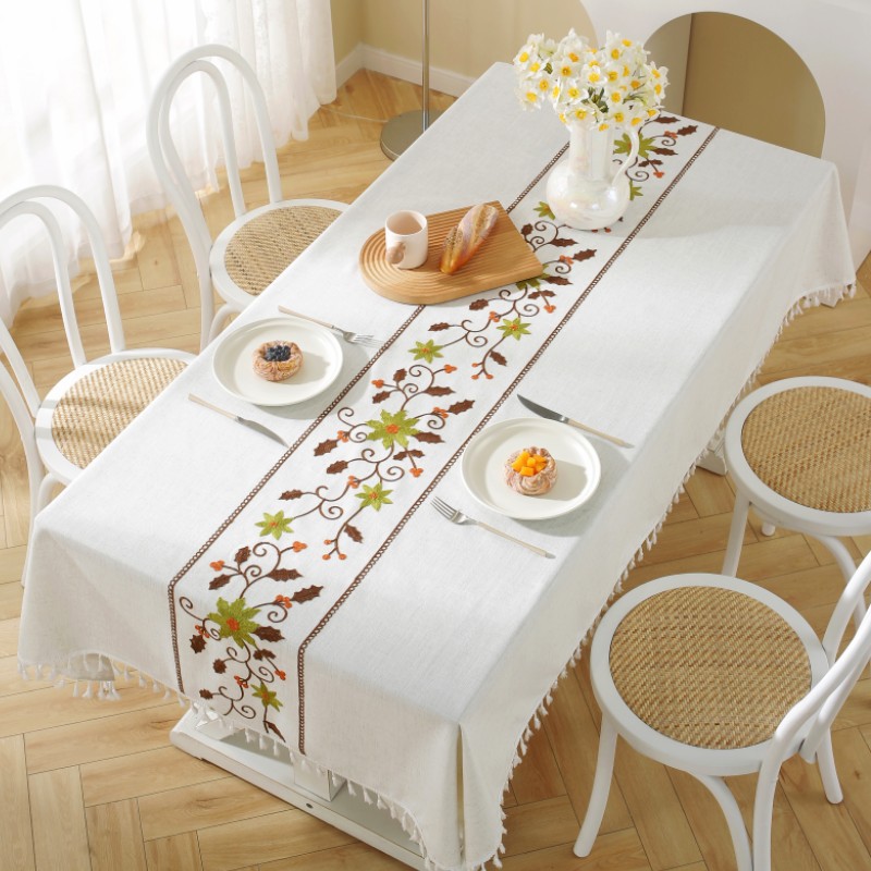 乐轩秀红色新年圣诞节桌布提花加厚轻奢高级氛围感长方形餐桌台布详情66