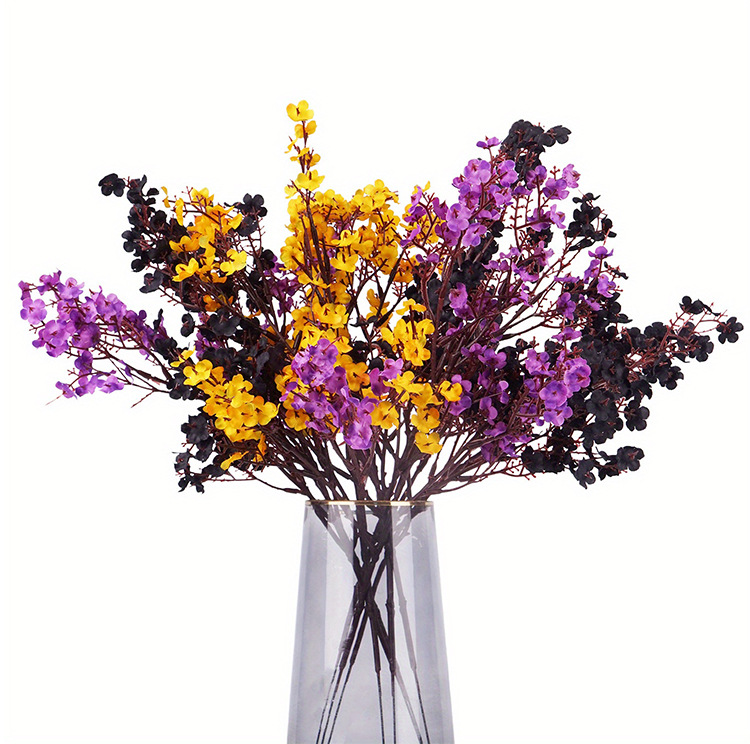 跨境爆款5叉满天星腊梅把束仿真花婚礼手捧花家居装饰布景插花详情11