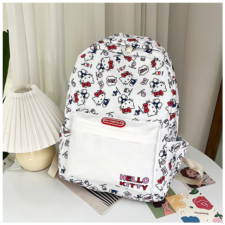 New cross-border cartoon printed schoolbag for junior high school girls, 2024 new high-appearance-level trendy casual backpack pic 25