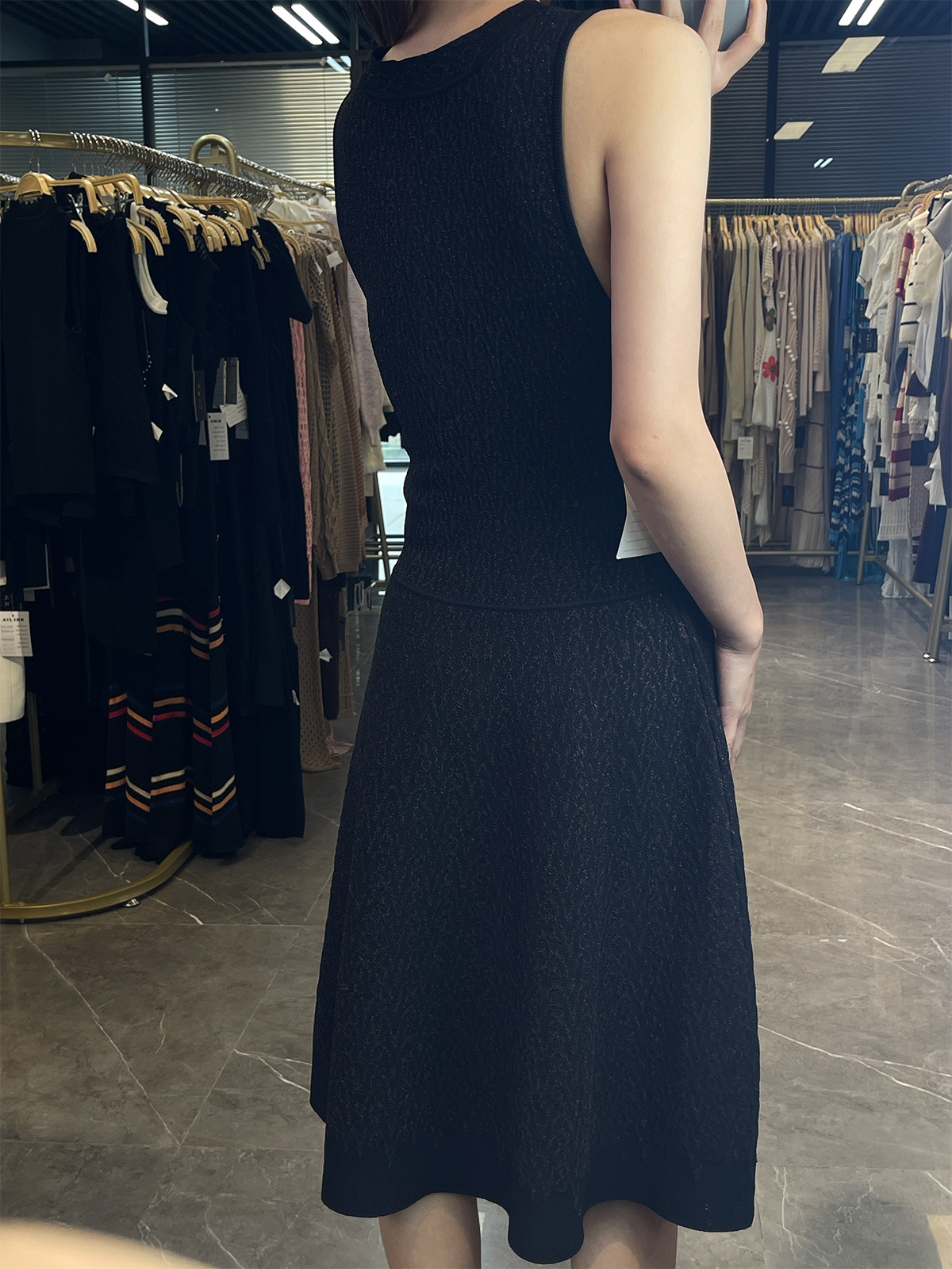 外贸跨境欧美绝美女装针织连衣裙无袖显瘦穿搭连衣裙女dress详情4