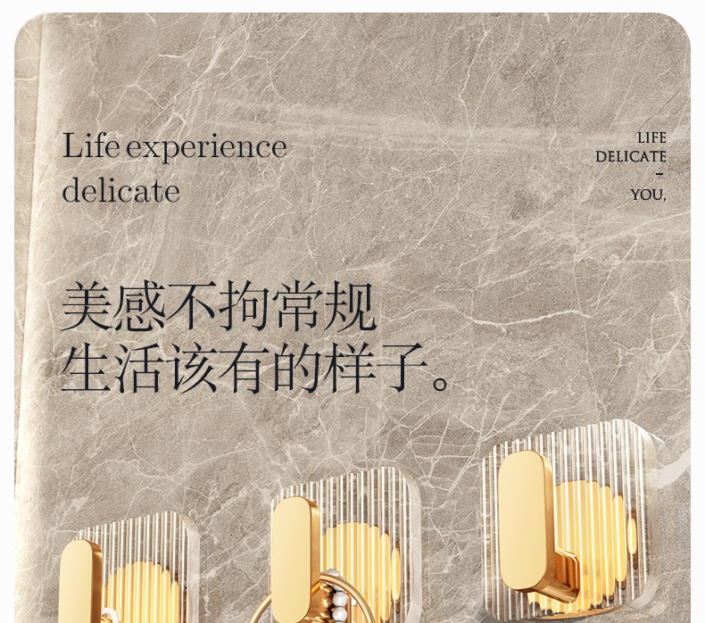 Light luxury, hole-free transparent hook, strong adhesive hanger, wall-mounted, bedroom door behind clothes, no trace hook pic 13
