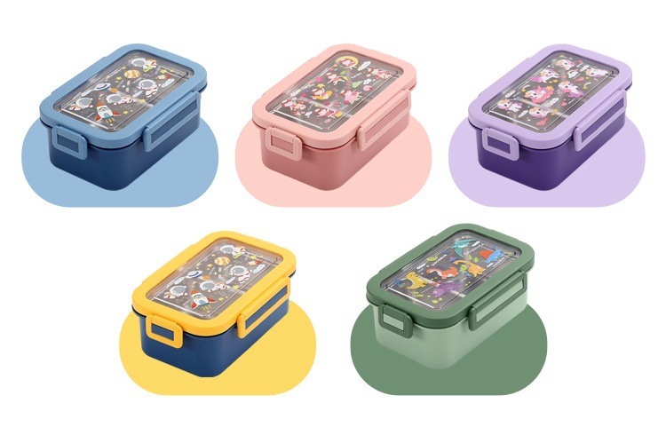 Amazon separated lunch boxes for students and office workers, stainless steel lunch boxes with tableware pic 7