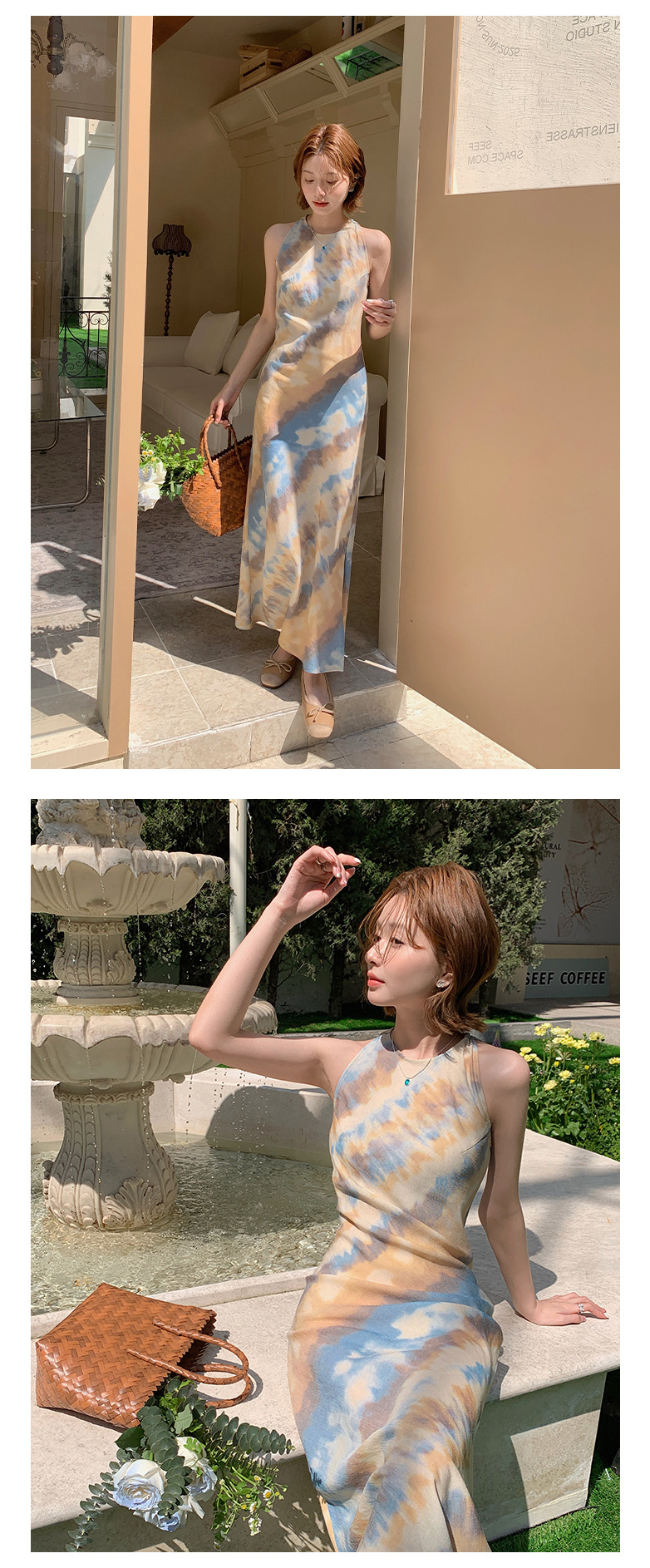 Rongtai Tencel Linen printed improved cheongsam sleeveless slimming dress for Women 2025 New style elegant A-line dress pic 11