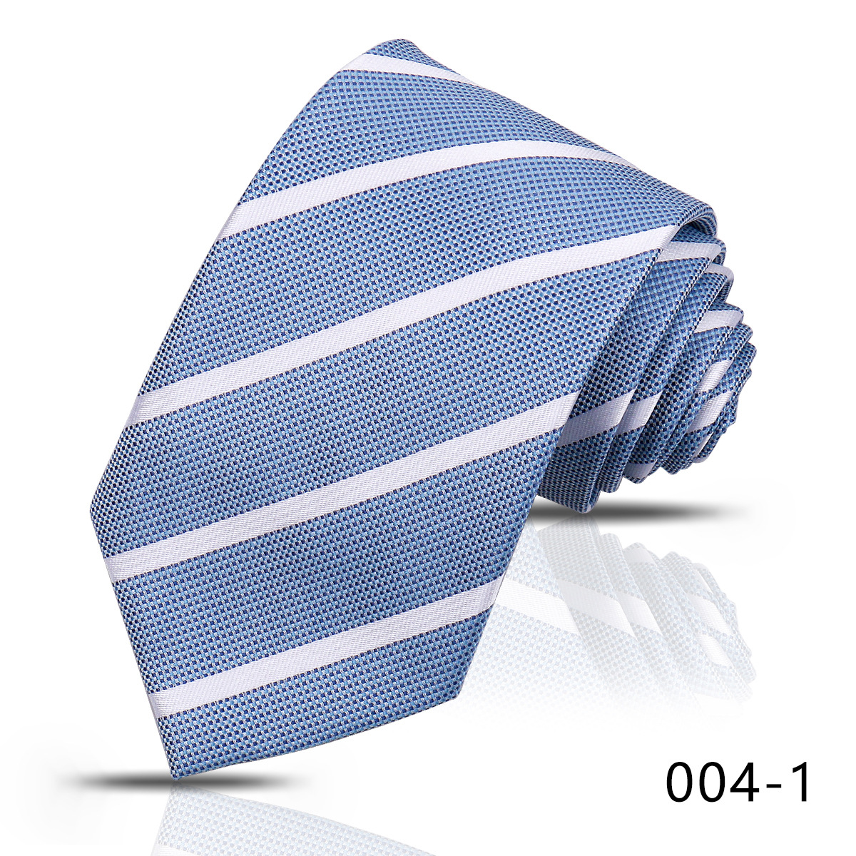 男士商务职业条纹领带8CM高级感蓝色藏青手打衬衣搭配嵊州现货详情12