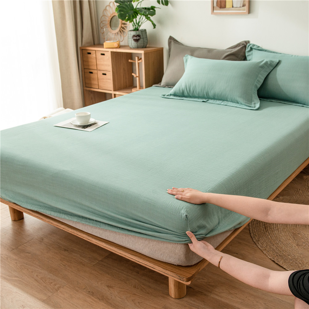 Pure cotton yarn-dyed jacquard double-layer gauze bed cover, single piece of all-cotton gauze mattress protective cover, bedspread, bed cover, single piece of bedding pic 39