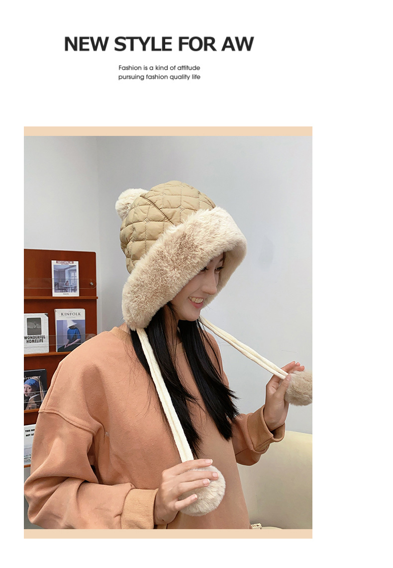 韩版新款秋冬毛绒可爱百搭保暖双球防寒秋冬季女生详情10