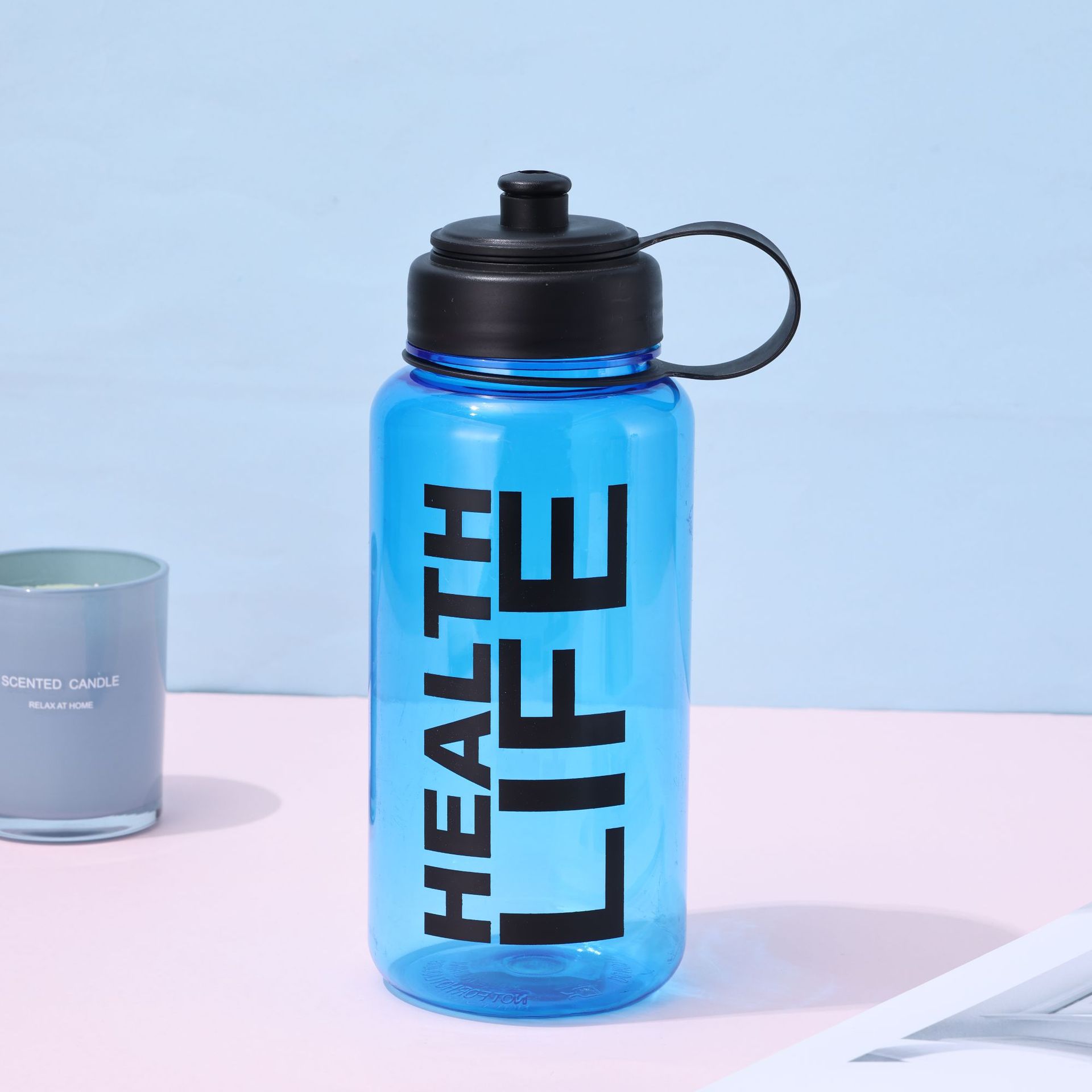 创意简约耐摔塑料水杯大容量运动直饮户外便携随手杯批发日用百货杯具保温瓶详情7