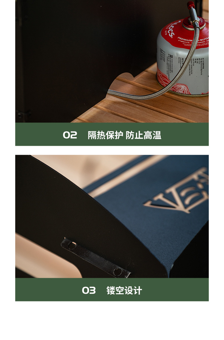 Outdoor gas stove wind shield, camping folding table stove wind cover, thickened gas stove head storage enclosure guard plate pic 14