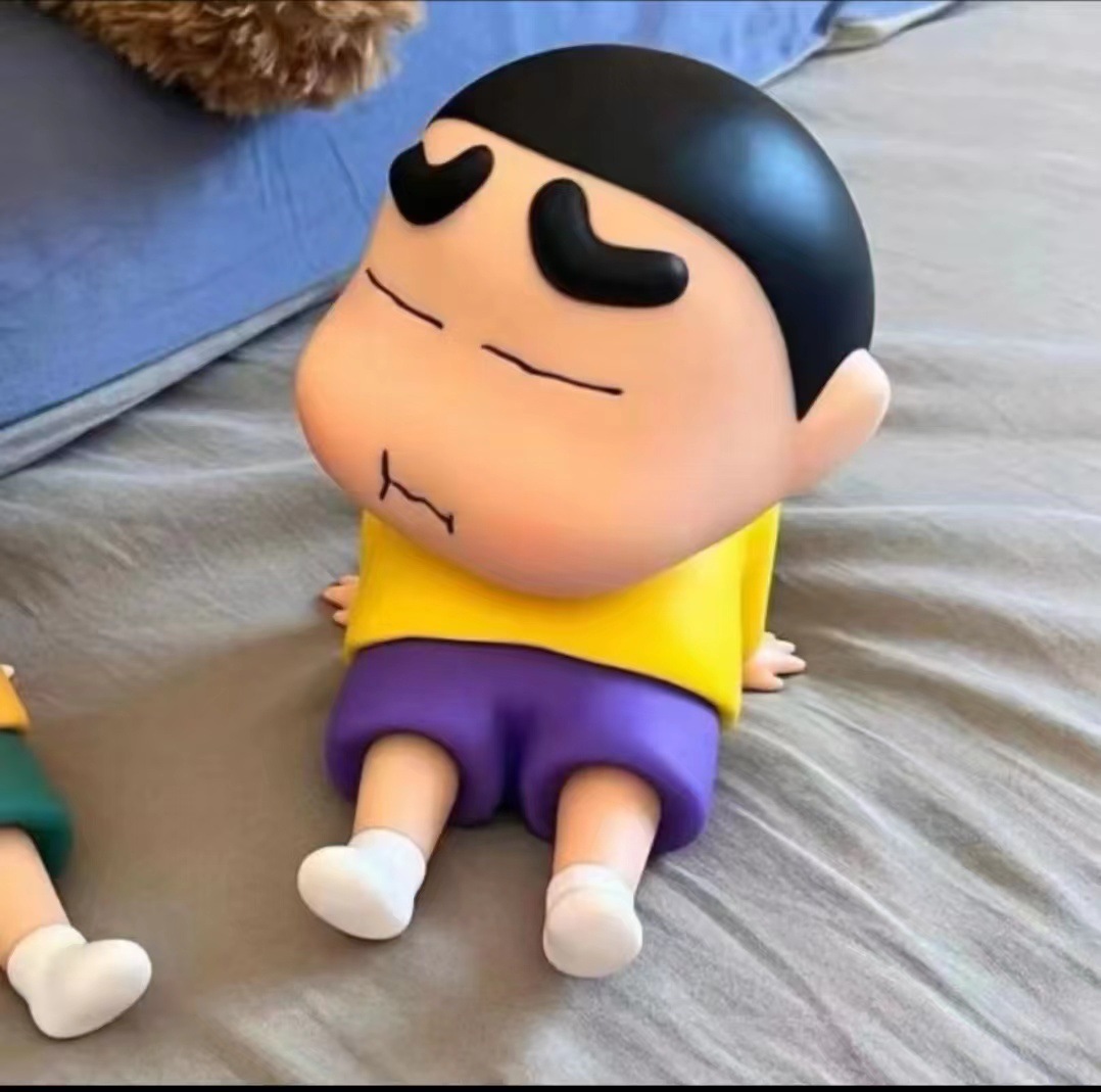 Crayon Shin-chan cute anime lazy person cartoon stand, phone stand, figurine, trendy toy tablet, desktop decoration pic 11
