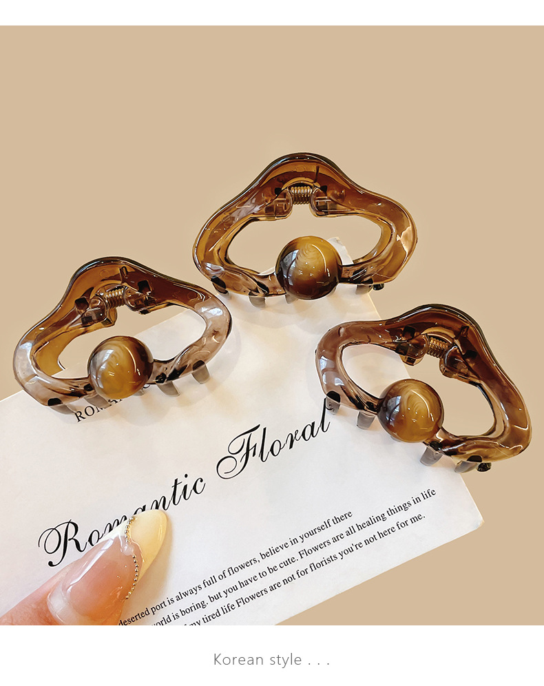 琥珀色云朵小抓夹半扎发发夹边夹侧边迷你刘海夹公主头小夹子头饰详情7