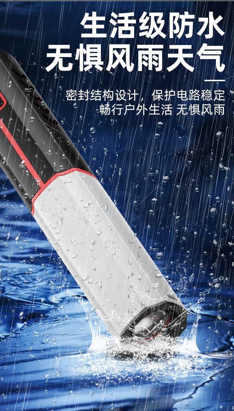 跨境新款白激光手电筒便携式露营长续航应急户外伸缩变焦塑料手电详情22
