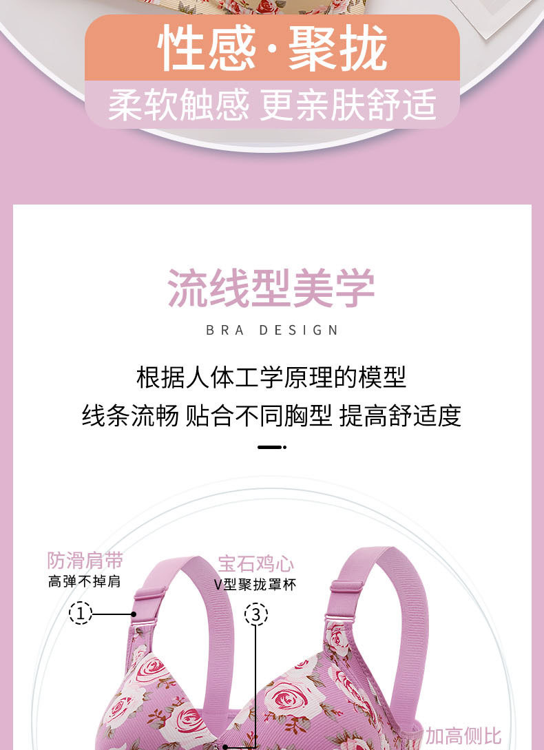 Ladies, middle-aged people, overweight mothers, anti-sagging side retraction, secondary breasts, large size, thin, new close-fitting and beautiful back underwear bra cover pic 2