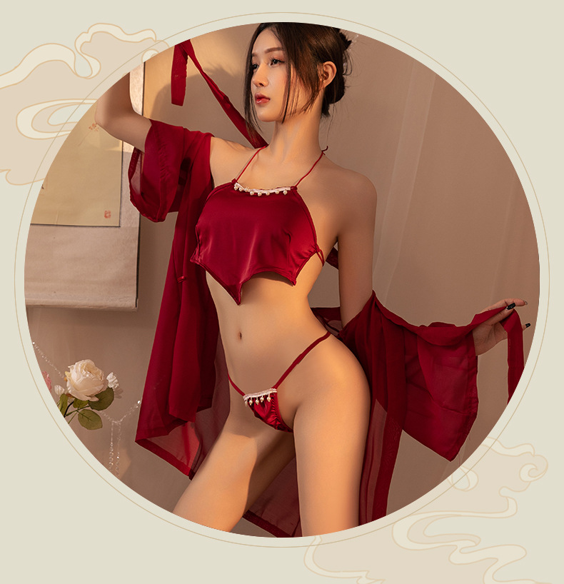 国潮情趣内衣国潮古风性感纯欲透视短裙汉服挑逗肚兜激情诱惑睡衣套装详情12