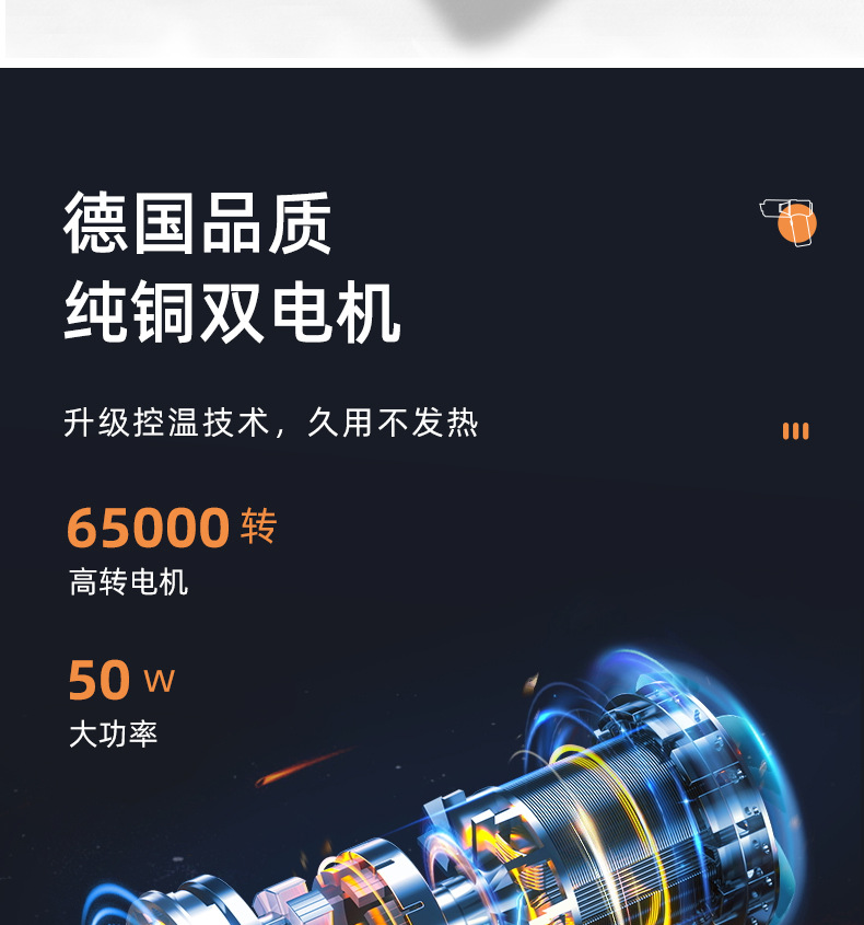 夕米手持便携式车载吸尘器 吸吹两用一体无线大吸力汽车用吸尘器详情8