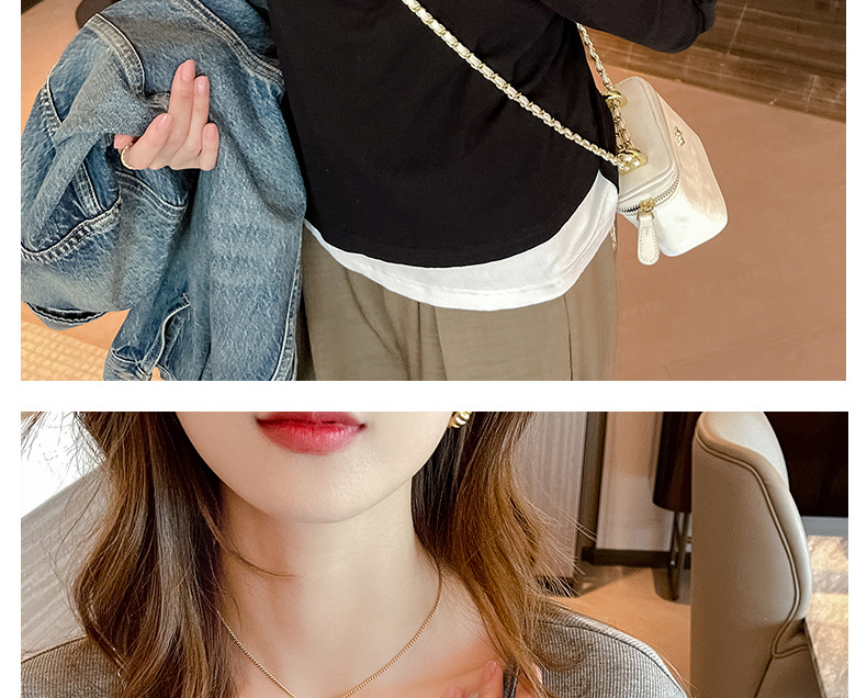 Here are two carefully selected long-sleeved T-shirts for women in the Spring and autumn of 2024, featuring a unique and stylish Korean style that can be worn as a base layer pic 21