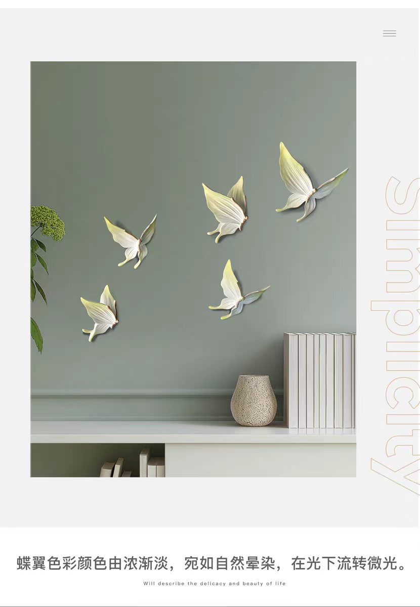 2026 Relief butterfly TV background wall decoration, bedroom wall decoration, wall stickers, 3D stereoscopic butterfly wall decoration pic 8