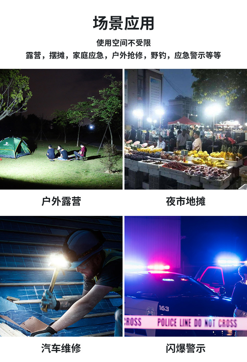 New solar floodlight, portable lamp, outdoor camping lamp, ultra-bright portable household mobile emergency lighting bulb pic 19