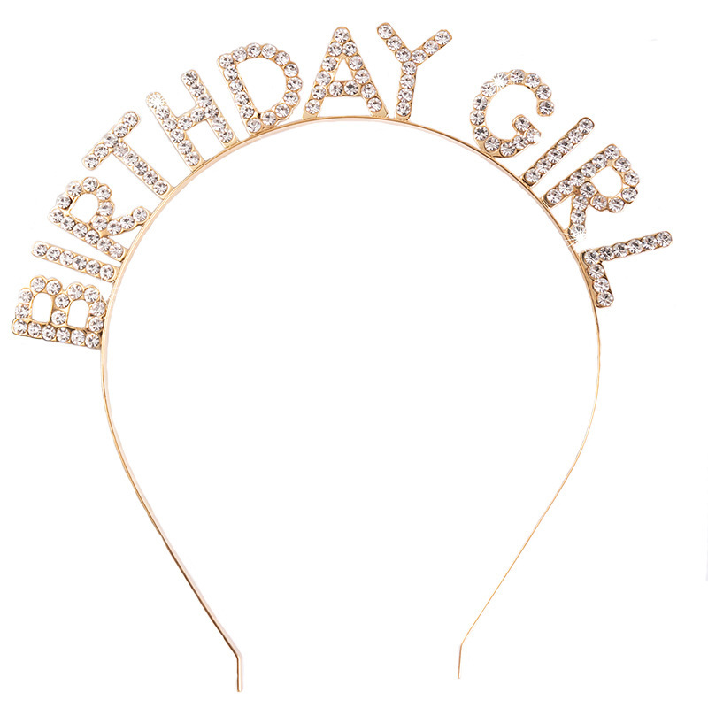 European and American cross-border birthday party BRITHDAYGIRL Birthday girl water diamond headband full of diamonds party gifts pic 6