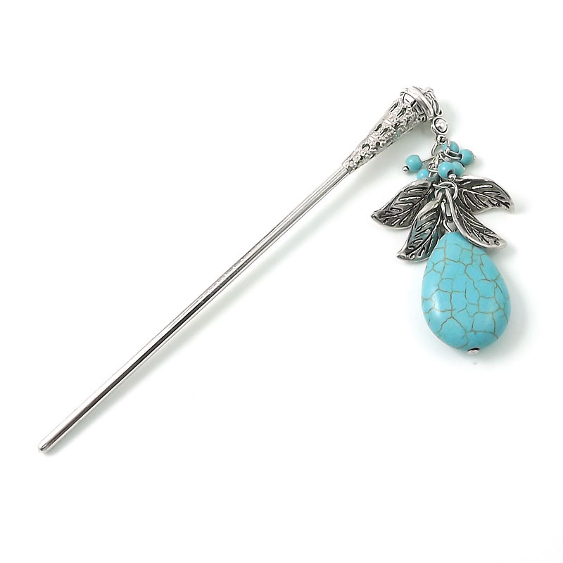 民族风波西米亚饰品苗族苗银带坠舞台演出发簪发钗发饰头饰簪子详情14