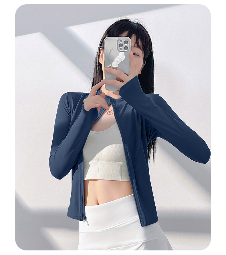 聚衣堂防晒瑜伽服裸感户外紧身透气运动健身外套上衣女详情18