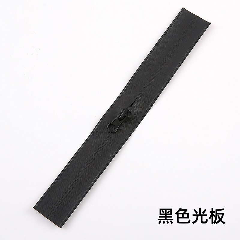 3号尼龙防水拉链冲锋衣口袋黑色反光字母多款无缝自动锁拉头批发详情8