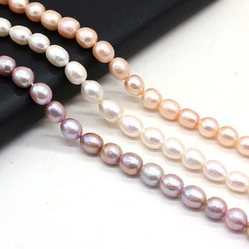 Natural freshwater pearl rice-shaped pearl DIY jewelry accessories, handcrafted jewelry necklaces production and wholesale pic 6