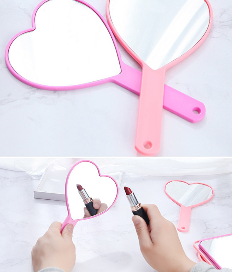 厂家直供少女心形镜子小清新创意手柄镜礼品化妆镜现货小百货批发详情10