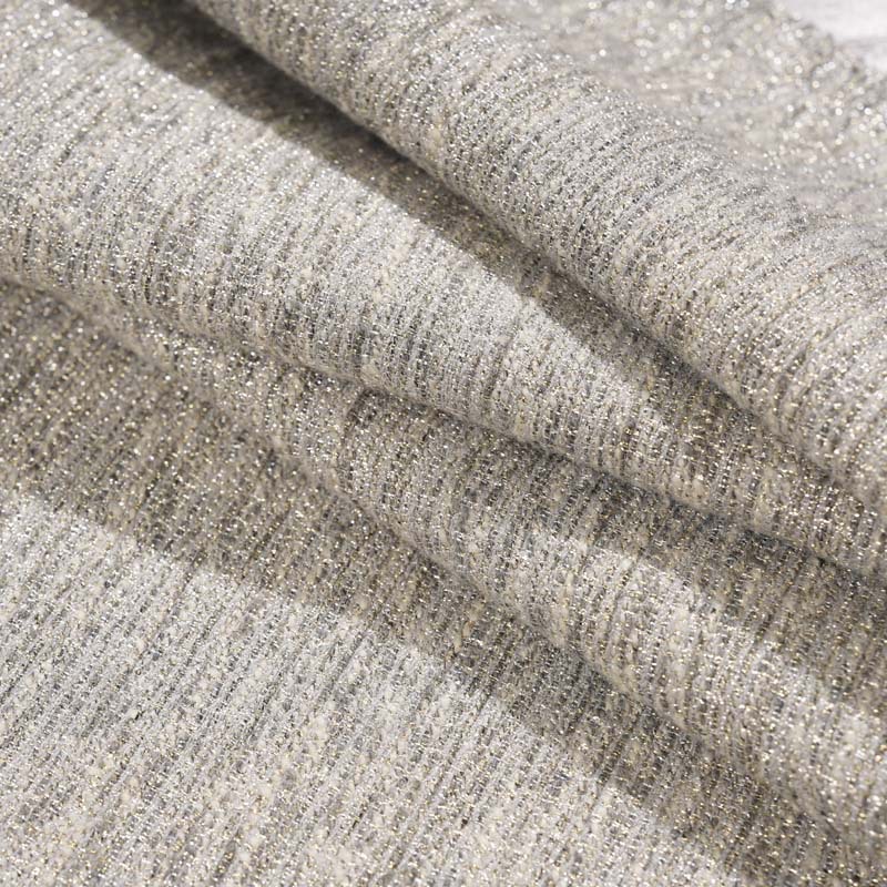 Mokaishi tweed fabric, a high-end silver-gray suit jacket, accessories, bags, DIY fabric pic 6