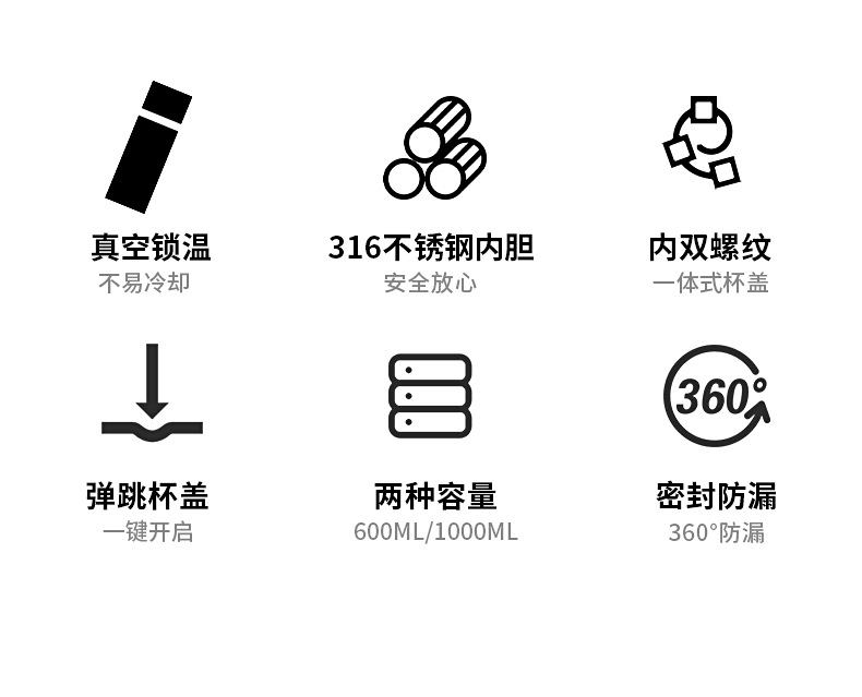 永康保温杯女水杯高颜值男士用316不锈钢水杯大容量弹跳直饮可拎详情5