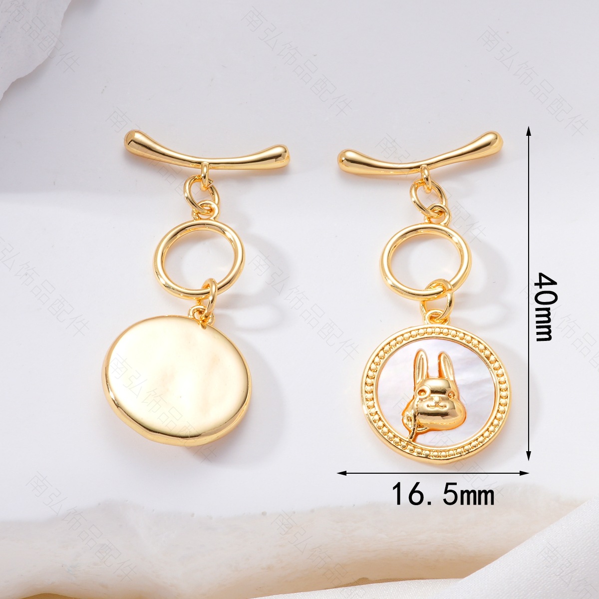 Light luxury high color retention white shell rabbit carrot OT clasp diy pearl elegant sweater bracelet necklace clasp finish clasp pic 5