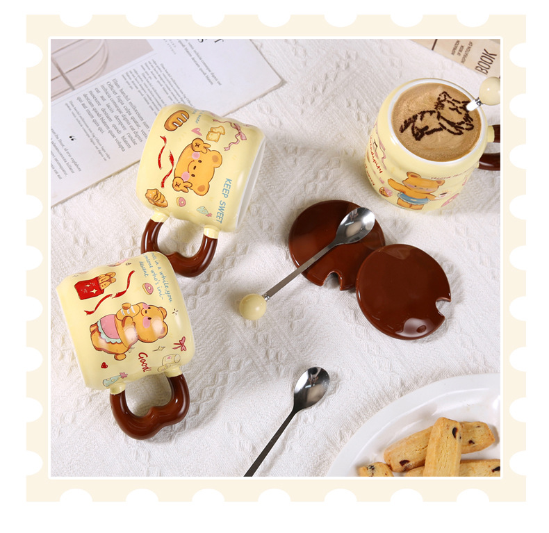 波点萌萌咖啡杯陶瓷杯带盖带吸管马克杯水杯情侣礼物实用女恒温杯详情14