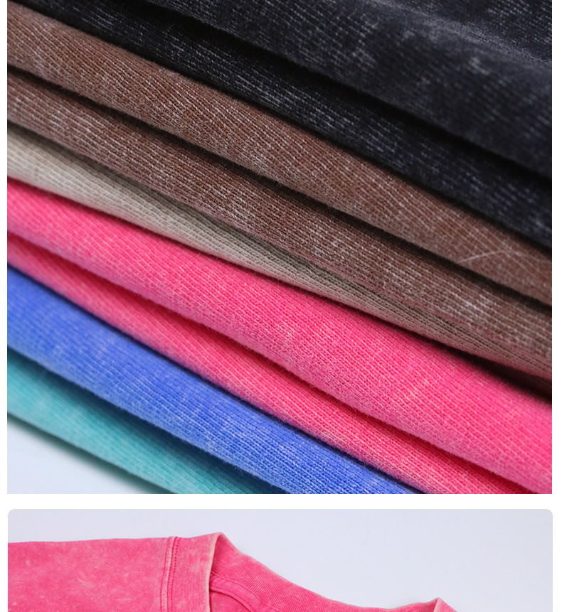 重磅T恤220goversiz短袖跨境落肩定制欧美码宽松纯棉复古水洗做旧详情20