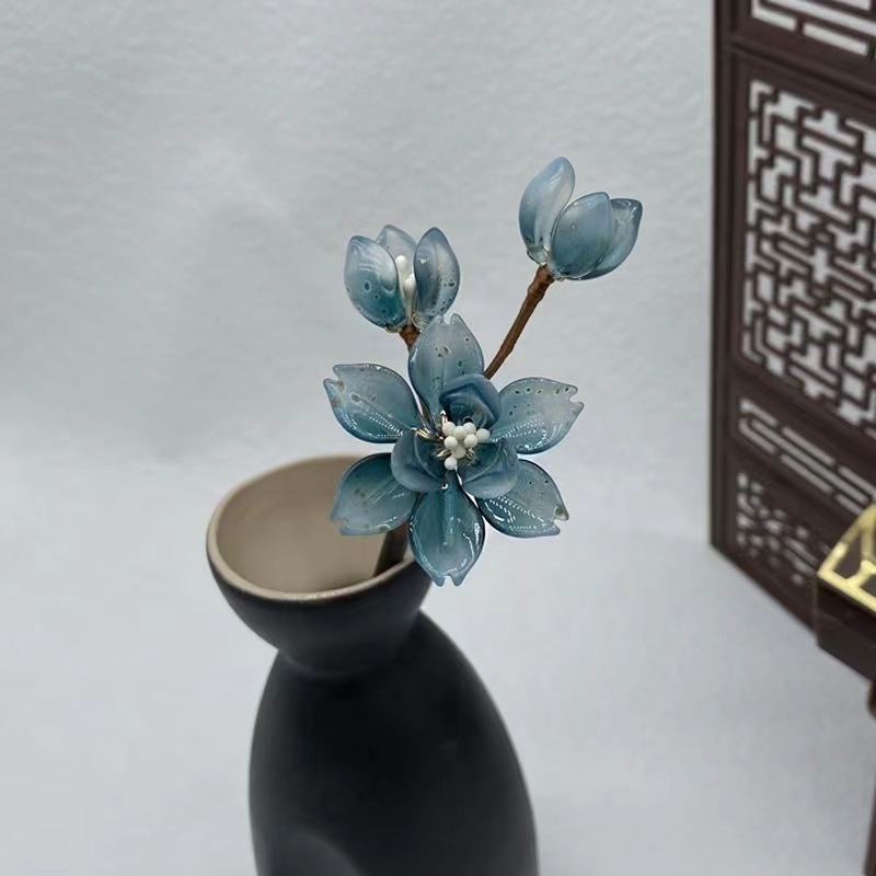 工厂批发古风发簪汉服发饰旗袍簪子复古头饰步摇古典发钗琉璃编花详情3