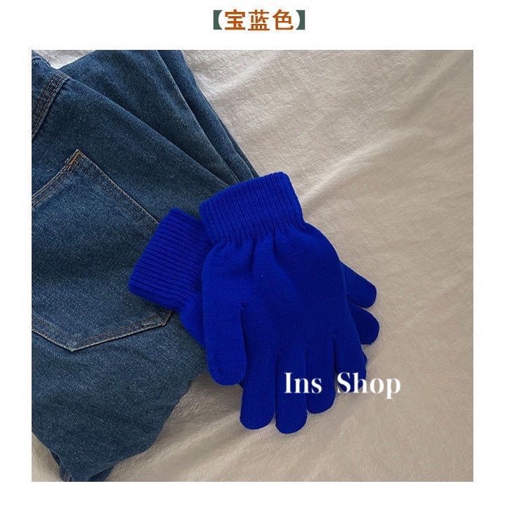 ins candy-colored gloves for warmth and cold protection in autumn and winter, solid color, versatile, student woolen knitted, couple cross-border bestsellers pic 42