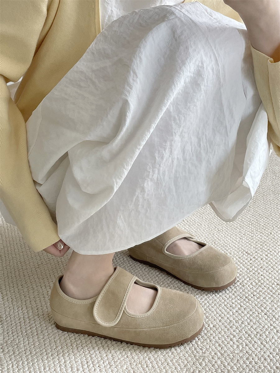 森系黄色勃肯鞋女平底2025年春季浅口软底豆豆鞋奶奶鞋单鞋子详情9