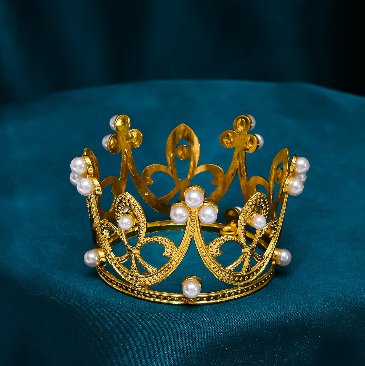 新娘头饰巴洛克王冠配饰圆形奢华气质锆石结婚圆皇冠婚纱礼服配饰详情17