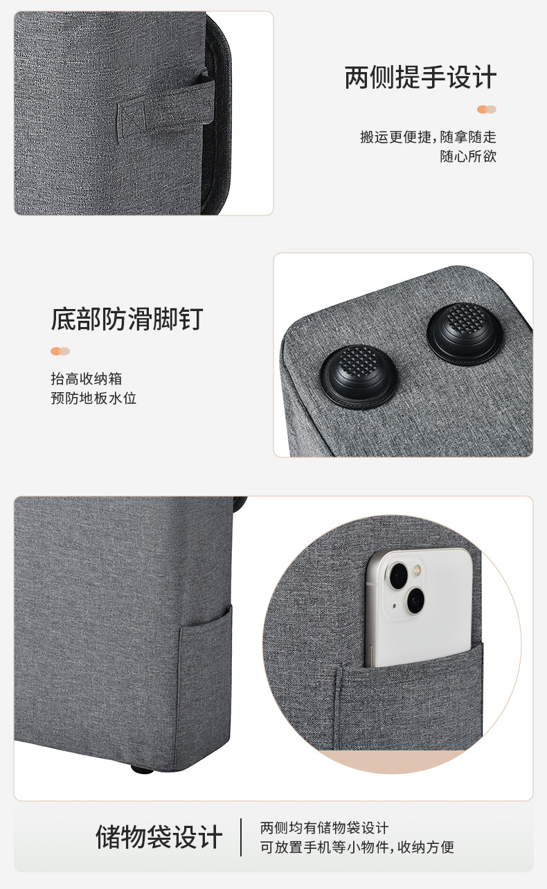 楠竹纸巾收纳篮卷纸收纳筐卫生间杂物收纳大容量开盖防尘收纳篮详情14