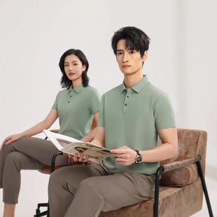 定制夏季男士POLO衫翻领短袖修身潮流半袖体恤男装有领加工详情6
